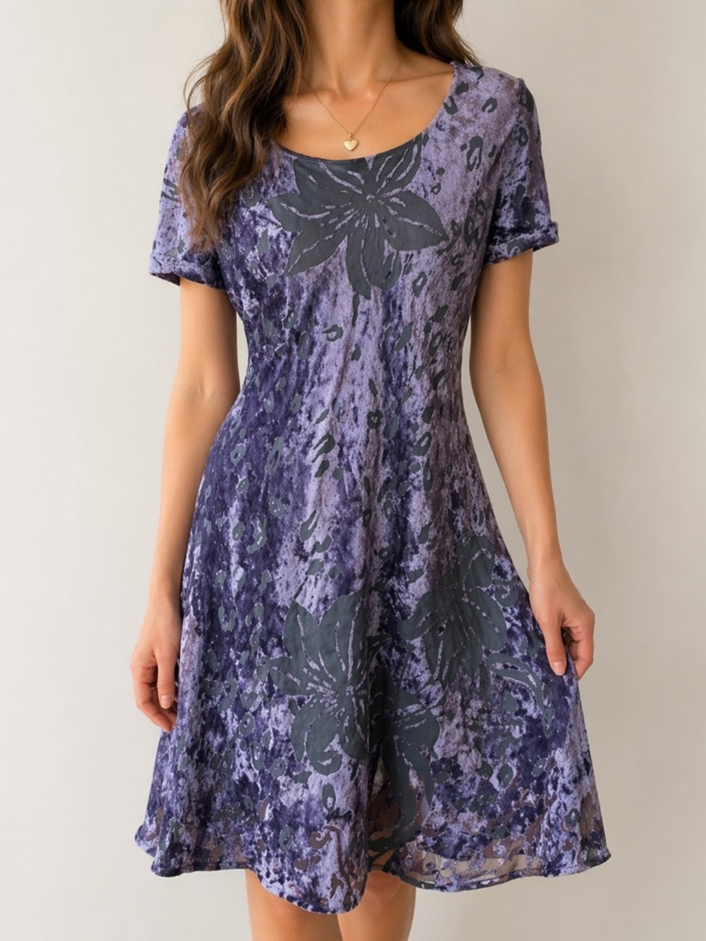 Vintage Carole Little purple floral dress petite 8 sheer 90s grunge fairycore